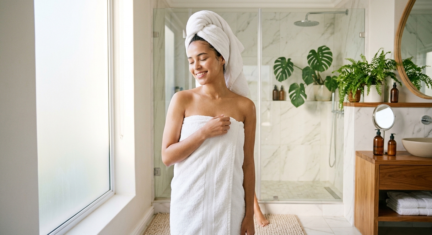 Person relaxed and smiling